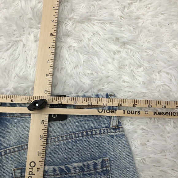 Blank Nyc The Reeve High Rise Short In Light Blue Wash Size 32 Jean Denim New - Picture 8 of 11